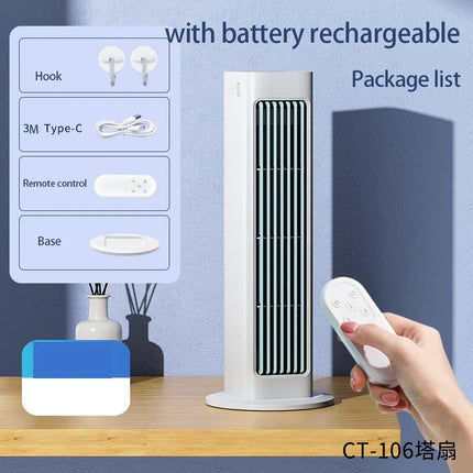Eary Wall-mounted Bladeless Tower Fan With Remote Control Summer Strong Airflow Cooling Fan For Desk kitchen Air Conditioner Fan by zapcart