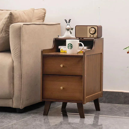 Bamboo Bedside Tea Table Creative Side Storage Cabinet Perfect for Bedroom Comfort Living Room Elegance Furniture by zapcart
