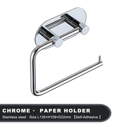 Stainless Steel Self Adhesive Toilet Paper Holder No Drilll Wc Wall Tissue Storage Bathroom Accessories Organization by zapcart