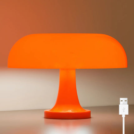 Classic Mushroom Table Lamp Modern Bauhaus Art Table Lamp Bedroom Bedside Lamp Danish Designer Orange Decorative Table Lamp by zapcart