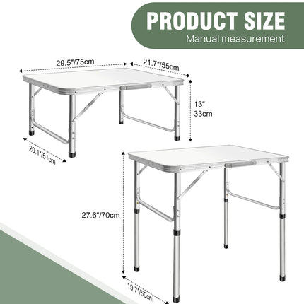 75CM Portable Adjustable Aluminium Alloy Folding Table, 2.5FT Table for Homework Compact Handy Camping Table Garden Party BBQ by zapcart