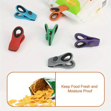 2/4/6Pcs Magnetic Reusable Bag Clips Food Storage Sealing Clips For Kitchen by zapcart