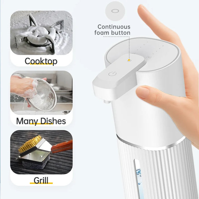 380ml Foaming Soap Dispenser Automatic USB Rechargeable Soap Dispenser Touchless Foam Dispenser Drip/Foam Optional by zapcart
