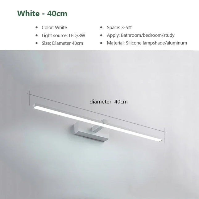 Modern LED Wall Light Bathroom Hardwares Wall Lamp Three Colors Lights Aluminum Led Bathroom Bath Mirror Line Lamp Make Up light by zapcart