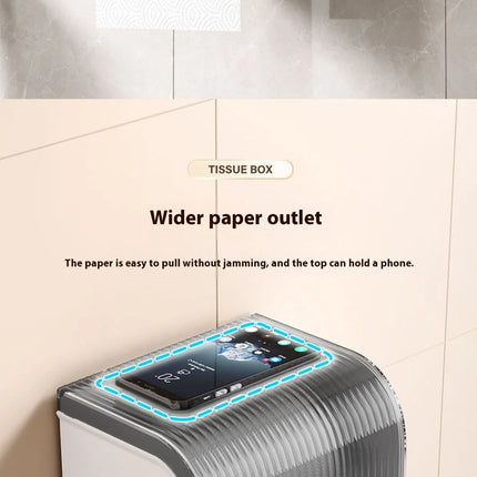 No Drill Plastic Bathroom Tissue Holder Wall Mounted Large Opening Waterproof Toilet Paper Dispenser for Home by zapcart