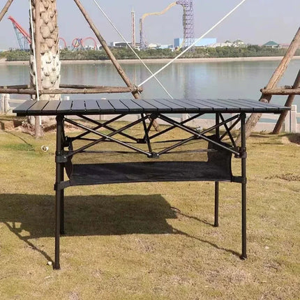 Outdoor Folding Long Table Portable Storage Universal Camping Space Saving Desk Easy To Install with Net Sturdy and Stable Table by zapcart