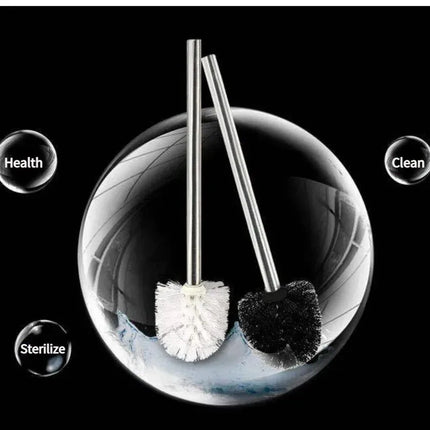 1/2pcs Japanese Minimalist Toilet Brush with Stainless Steel Handle Premium Brush Head for Bathroom Cleaning by zapcart