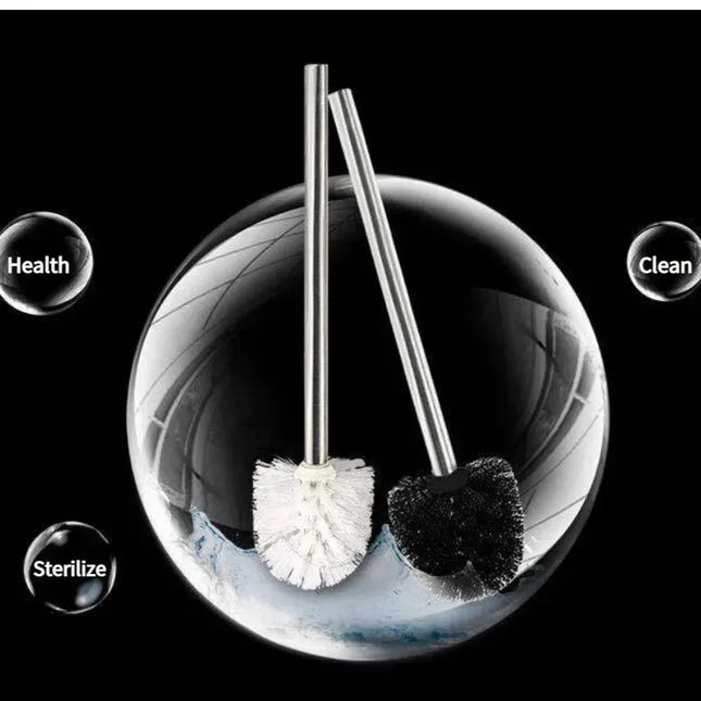 1/2pcs Japanese Minimalist Toilet Brush with Stainless Steel Handle Premium Brush Head for Bathroom Cleaning by zapcart