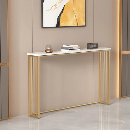 Luxury Gold Narrow Floor Standing Entryway Shelf Multi-Purpose Sofa Back Console Table Storage Organizer for Living Room Table by zapcart