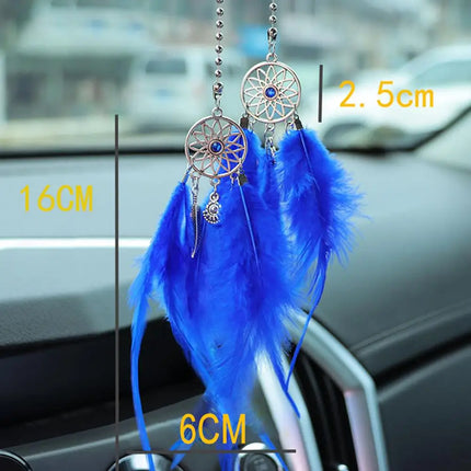Mini Dream Catcher Car Mirror Hanger Calming Wind Chimes by zapcart