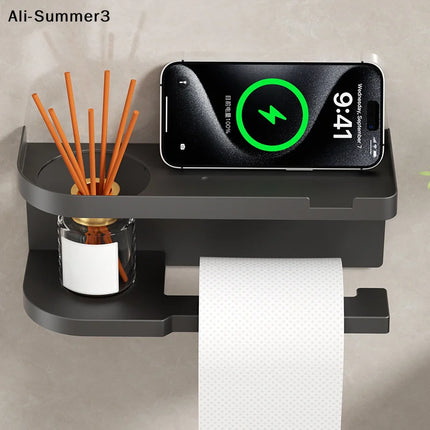 【S3y】1pc Toilet Paper Holder, Plastic Storage Rack, Kitchen Towel Holder, Seasoning Bottle, Bathroom Wall Roll Paper by zapcart