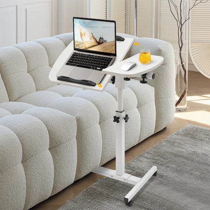 Computer Desk C-frame Design Table Stand, Adjustable Rolling Laptop Table, Adjustable Computer Desk Stand with Wheels by zapcart