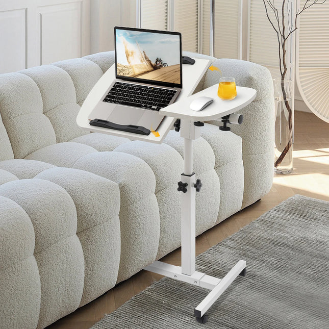 Computer Desk C-frame Design Table Stand, Adjustable Rolling Laptop Table, Adjustable Computer Desk Stand with Wheels by zapcart