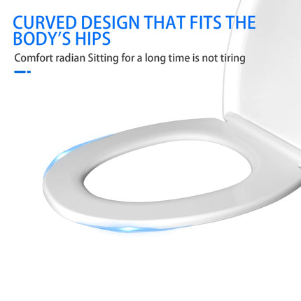 Toilet Seat in Oval Shape，Toilet Lid with Soft-Close Mechanism，Quick Release Attachment to the Top 360° Adjustable Hinges by zapcart