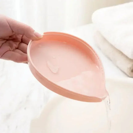 3 Colors Leaf Shape Soap Holder Non Slip Soap Box Toilet Shower Tray Draining Rack Bathroom Gadgets Soap Dish Tray Holder by zapcart