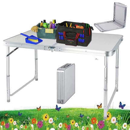 Folding Picnic Table Outdoor,Folding computer table for Homework Compact Handy Camping Table Garden Party BBQ,Multi-Purpose by zapcart