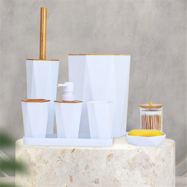 8pcs Luxury Bathroom Accessories Set Bath Supplies Lotion Rack Garbage Bin Toilet Brush Wash Rack Mouth Cup Soap Rack Home Decor by zapcart
