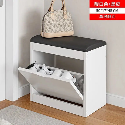 Tipping bucket shoe change stool household door shoe cabinet can sit integrated locker entry shoe stool simple shoe rack storage by zapcart