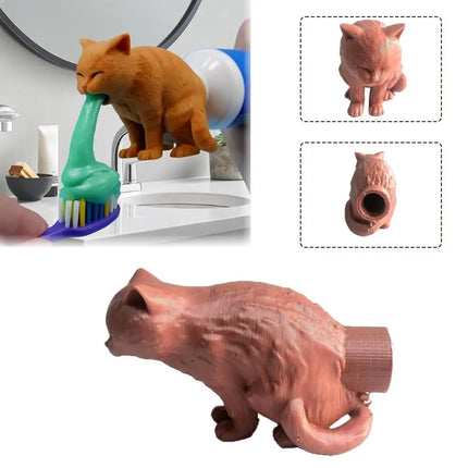 Funny Cat Vomited Toothpaste Dispenser Creative Spoof Toothpaste Cap Squeezer Gift for Kids Adults Bathroom Accessories by zapcart