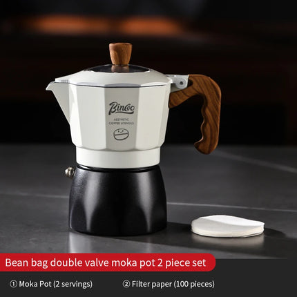 Bincoo Dual Valve Moka Pot Set with Heater, Espresso Coffee Maker, Portable Home Machine, Outdoor Use by zapcart