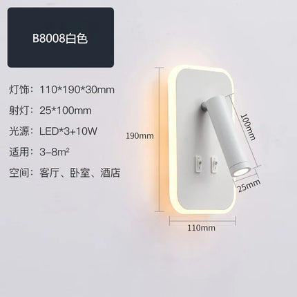 LED Wall Mounted Reading Light with Switch And USB Port Rotatable Bedside Wall Lamp Wall Sconce Spotlight for Bedroom by zapcart