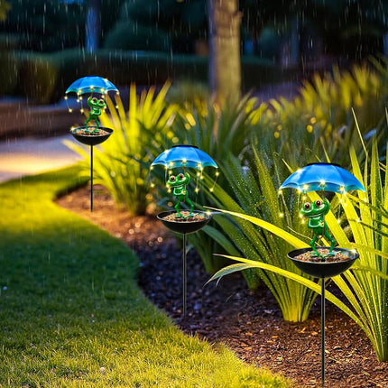 1pc Solar Garden Decorative Lights LED Frog Figurine Lights Solar Street Light for Yard Lawn Path Halloween Christmas Decor by zapcart