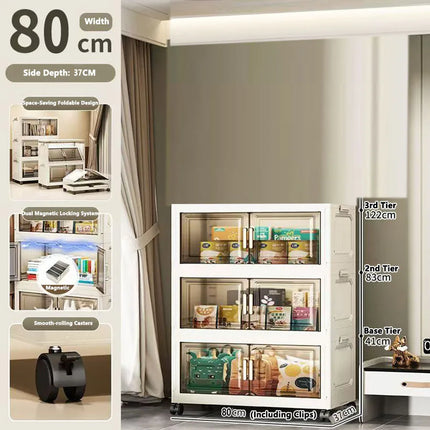 Foldable Multi-Layer Plastic Baby Wardrobe No-Install Clothing Storage Cabinet for Home Living Room Bedroom Portable Storage Box by zapcart