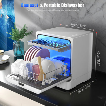 Mini Countertop Dishwasher Four Washing Programs High-Temperature Drying Function,Suitable For Family Kitchens, Apartments by zapcart