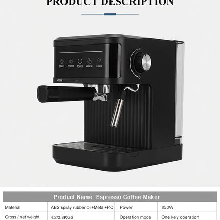 Home Coffee Machine 20Bar Pump Pressure Energy Saving Self-Cleaning Portable Small Coffee Grinder Machine for Home Office by zapcart