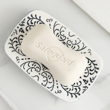 Modern Ceramic Lotion Bottle Soap Dish Toothbrush Holder Bathroom Set Flower Texture Porcelain Shampoo Bottling Soap Dispenser by zapcart