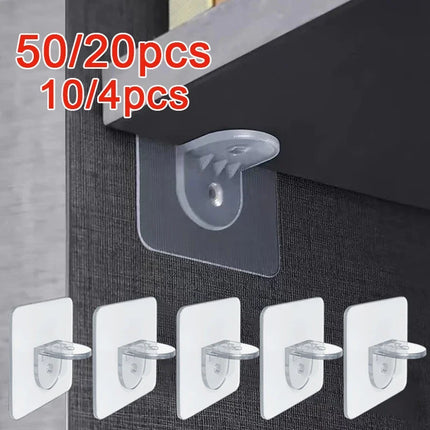 Shelf bracket adhesive nail self-adhesive wardrobe shelf bracket clip wall hanging bracket partition non punching strong bracket by zapcart