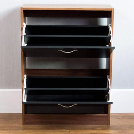Shoe Cabinet, Wooden Shoe Storage Unit with 2 PullDown Drawers, Multifunctional DustProof SpaceSaving Slim Cupboard for Hallway by zapcart