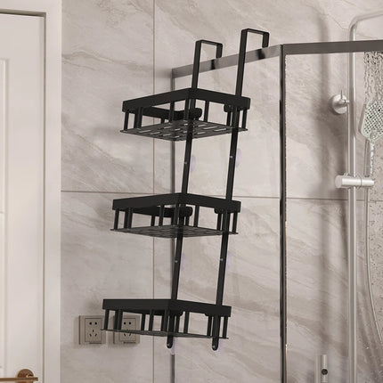 Bathroom wall mounted three-layer storage rack, door mounted rack, shower gel rack, shower room supplies storage rack by zapcart