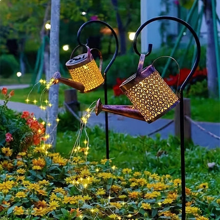 1pc Solar Watering Can with Lights,Solar Lanterns Outdoor Hanging Waterproof Garden Decor,Solar Garden Lights Yard Decorations by zapcart
