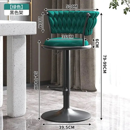 Bar Chair Nordic Tall Counter Furniture Gold Velvet Back Luxury Kitchen Leather Modern High Stool Bar Chairs كراسي بار Stool by zapcart