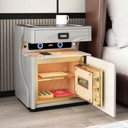 New Designer Robot Shaped Bedside Table High Quality Smart Nightstand With Safe Multifunctional Luxurious Wooden Bedside Table by zapcart