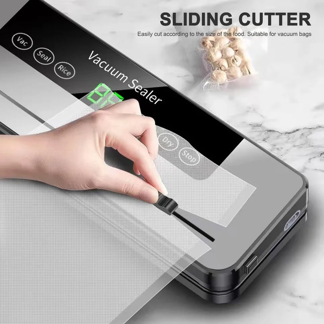 Electric Vacuum Sealer Food Storage Seal Touch Button Dry/Wet Built-in Cutter Kitchen Food Sealing Vacuum packaging machine by zapcart