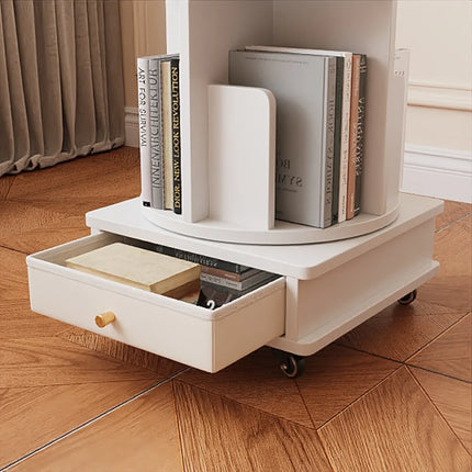 4 Layers Rotating Bookshelf 360 Degree Floor Bookcase Diaplay Storage Shelf Space Saving Home Organizer Wood Corner Bookshelf by zapcart