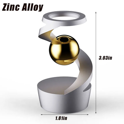 Desktop Rotating Gyroscope Finger Fidget Spinner Toy All Aluminum Alloy Spinning Gyro Silver Metallic Accents For Adults Gift by zapcart