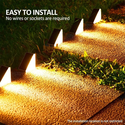 Outdoor Solar Step Lights, Warm White & RGB, IP67 Waterproof, Auto On, for Patio, Yard, Driveway, Porch Decoration by zapcart