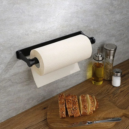 Space aluminum black gold square cabinet, kitchen tissue holder, toilet roll holder, non perforated toilet paper holder by zapcart