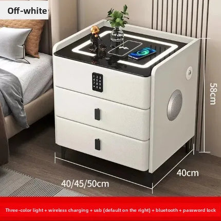 Smart Bedside Table with Combination Lock, Wireless Charging, and Multiple Functions Available; Suitable for Hotel Bedrooms. by zapcart