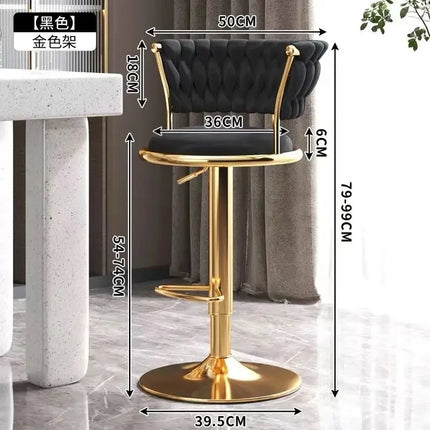 Bar Chair Nordic Tall Counter Furniture Gold Velvet Back Luxury Kitchen Leather Modern High Stool Bar Chairs كراسي بار Stool by zapcart