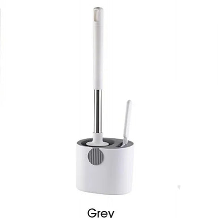 Toilet Brush Silicone Toilet Brush With Toilet Brush Holder Wall-mounted Long Hand Cleaning Brush WC Bathroom Accessories Set by zapcart