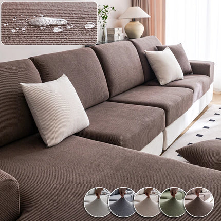 Waterproof Sofa Cover Luxury Adjustable Elastic Couch Cover for Living Room Sofa Seat Cover 1 2 3 4 seater l shaped full set by zapcart