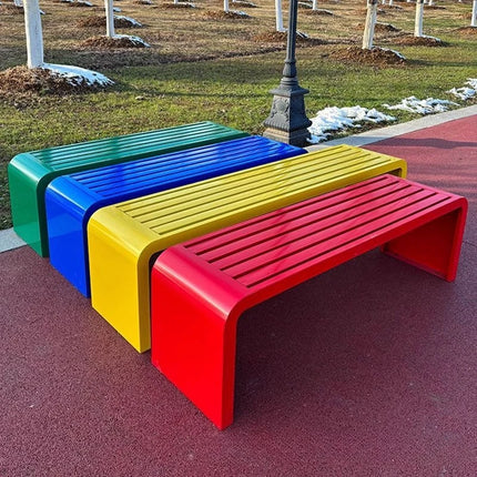 Outdoor Bench Bench Waterproof and Rust-proof Outdoor Courtyard Leisure Strip Row Chair Shopping Mall Garden Square Rest by zapcart