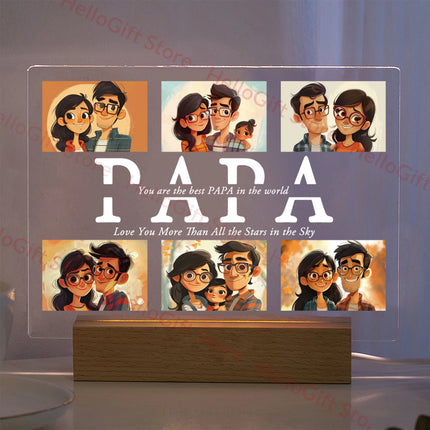 Custom Photo Text 3D Acrylic Lamp For Mom Dad Gift by zapcart