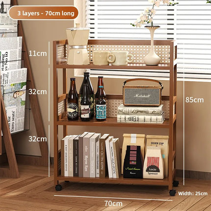 Movable side tables, sofa side tables, retro-style coffee tables, storage racks with wheels, handcarts, living room tea tables by zapcart