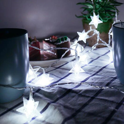 KIKIELF LED Star Fairy Lights Outdoor Garden Warm White by zapcart