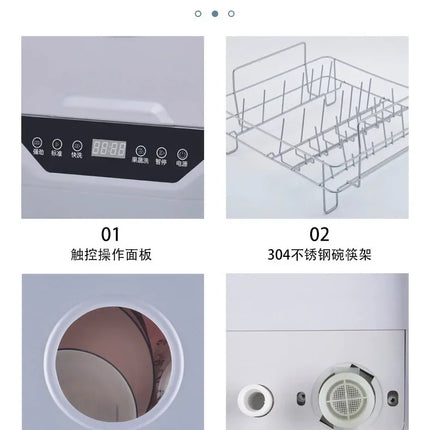 Home Automatic Desktop Intelligent Installation-free High Temperature Disinfection Drying Sterilization Integrated Dishwasher by zapcart